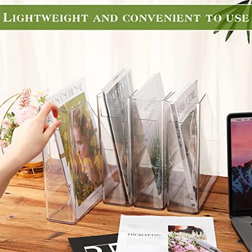 12 Pcs Clear Acrylic Magazine File Holder Plastic Desk Organizer - Image 4