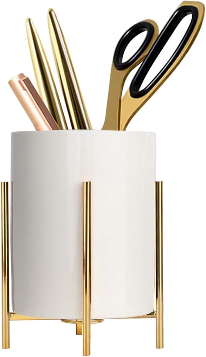Gold pencil cup Sturdy metal frame by SIEBOLD