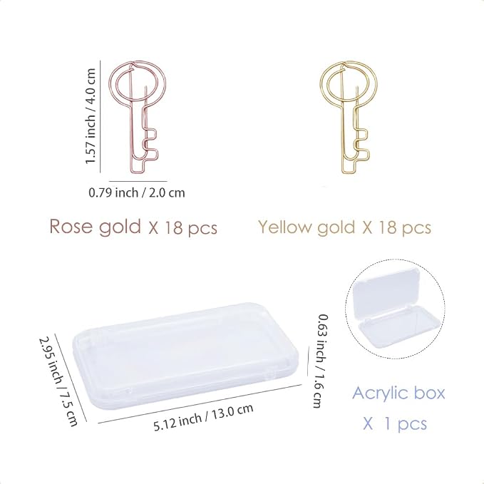 OWLFAVO 40pcs Key Shape Paper Clips - Image 2