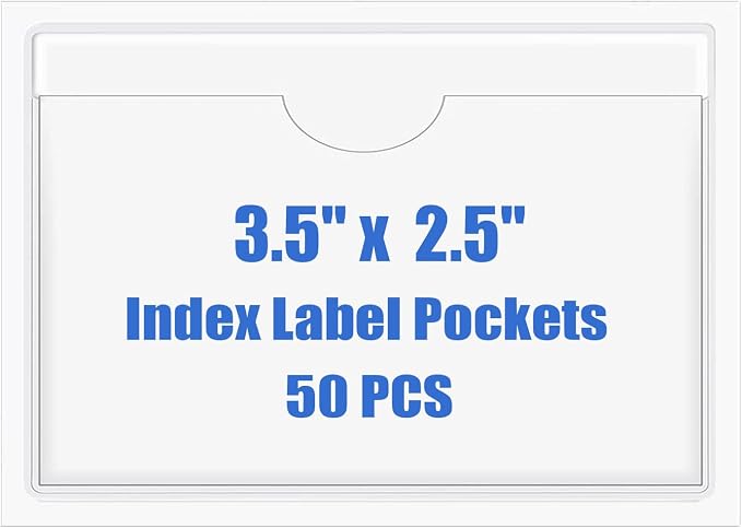 Origin-Joy 50 PCS Self-Adhesive Index Label Pockets by Origin-Joy