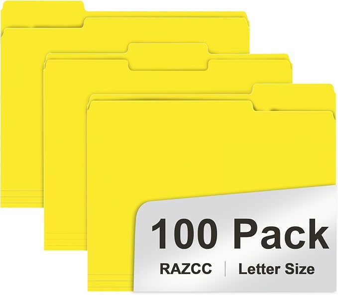 RAZCC File Folders, 1/3 Cut, Letter Size by RAZCC