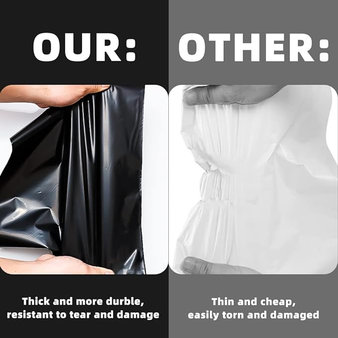 POLYSELLS 3000 pcs 12x15.5 Inches Black Poly Mailers Shipping Envelopes - Image 5