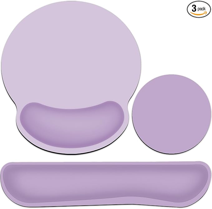 Mouse Pad with Wrist Rest Set, 3-in-1 Wrist Support Mousepad Set, Gaming Mat by QOMOLAMA