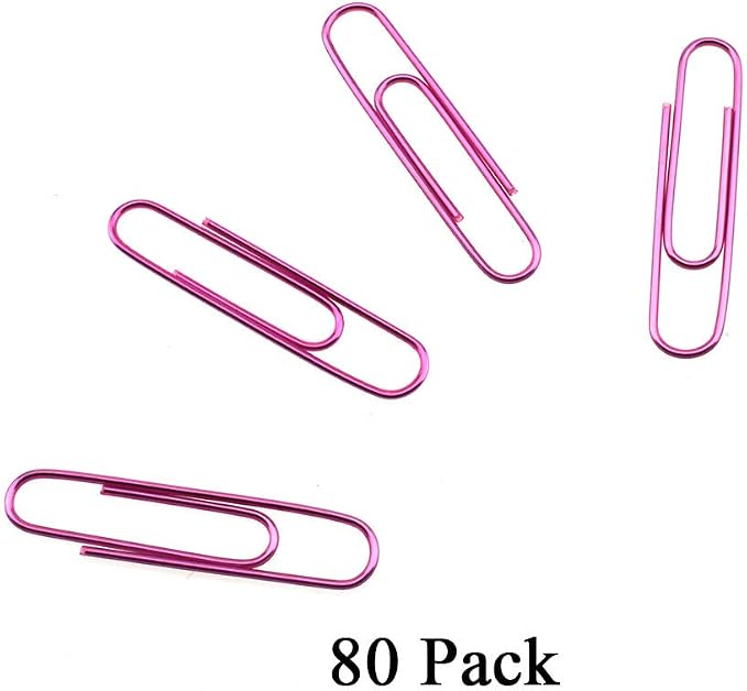 HAHIYO Paper Clips Large 2 inches Length Pink Paperclips Vinyl Coated Prevent - Image 6