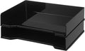 DoubleFill 2 Pcs Stackable Letter Tray Rectangular Plastic Desk Organizer 13 x by DoubleFill