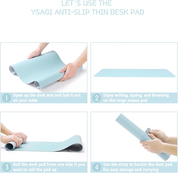 YSAGi Non-Slip Leather Desk Pad L Size, Waterproof Laptop Computer Desk - Image 7