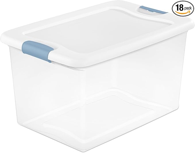 Sterilite 18-Pack Latching Box, Under Bed Storage Bins by Sterilite
