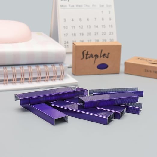 Purple 26/6 Standard Staple Set 12mm Width 1000/Box 6 Boxes/Pack 6000 Count - Image 2