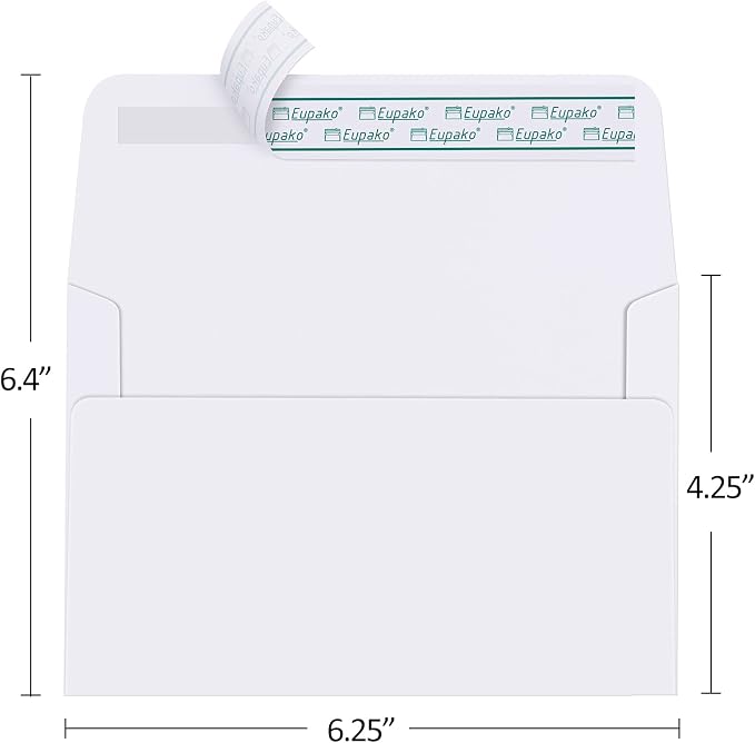 Eupako A4 White Photo Envelopes 4x6, 100 Pack Self Seal Envelopes - Image 2