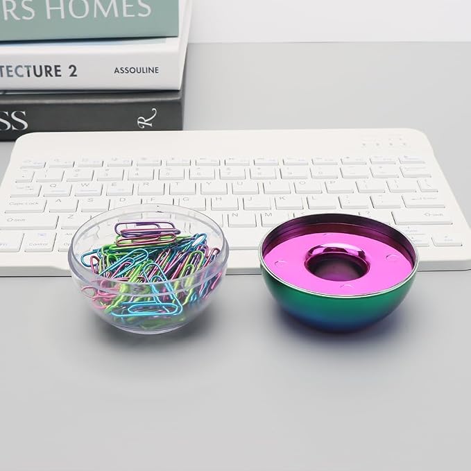 Rainbow Paper Clips Holder Medium Holographic Paper Clip Dispensers 100pcs 28mm - Image 3