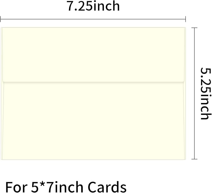 100 Packs 5x7 Cream Envelopes, A7 Envelopes - Image 2