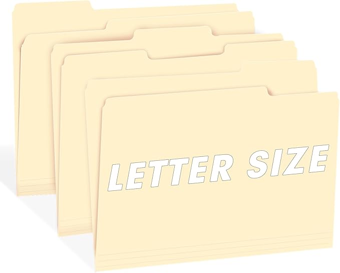 File Folder, RAZCC 100 Pack 1/3 Cut Tab File Folders Letter Size, Manila Folders - Image 6