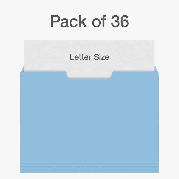 Pendaflex File Folders, Letter Size, 1/3-Cut Tabs, Expanding Bottom, Durable - Image 2