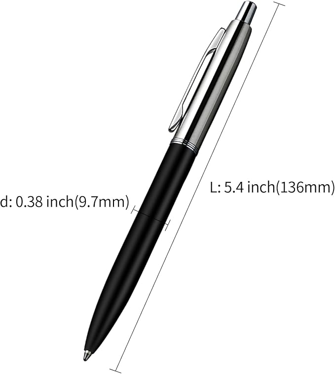 ChaoQ 6 Pcs Ballpoint pens, Refillable & Retractable Metal Ballpoint pens 1.0mm - Image 2