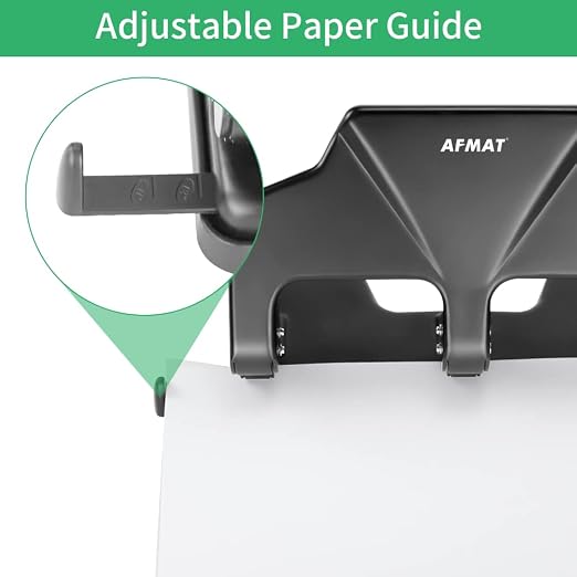 AFMAT 3 Hole Punch Heavy Duty, 40-Sheet Three Hole Punch, 50% Reduced Effort - Image 6