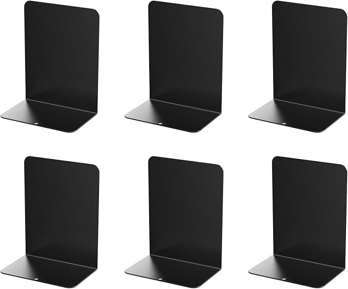 Book Ends, 6 Pieces Metal Bookend by pindda