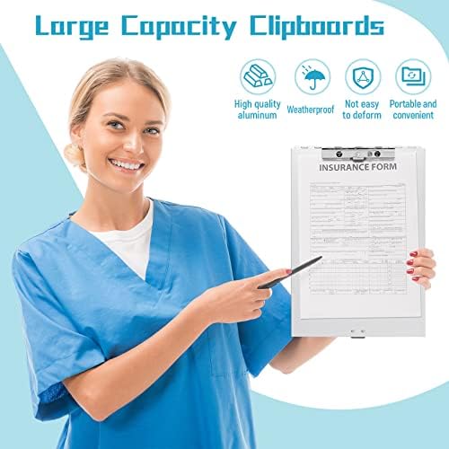 Seajan Aluminum Clipboard with Storage Metal Clip Board Folder Letter Size Form - Image 7