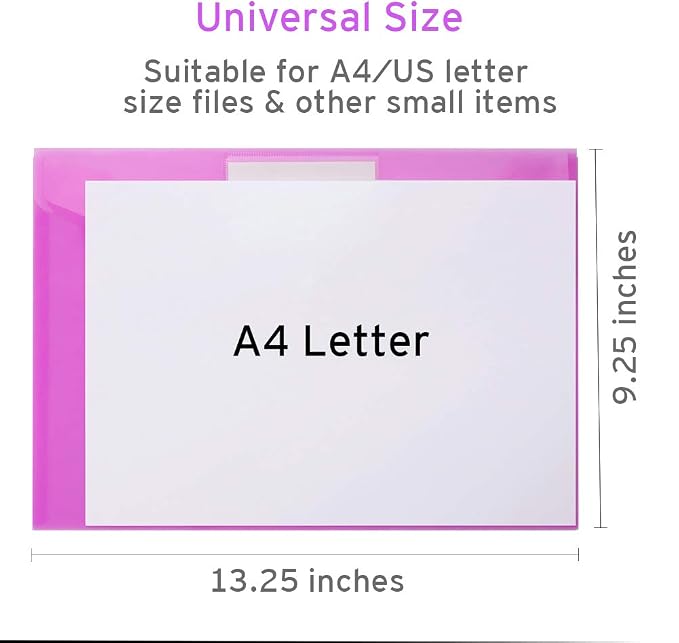 Sooez 20 Pack Folders Plastic Envelopes, Letter A4 Size Poly File Envelopes - Image 6