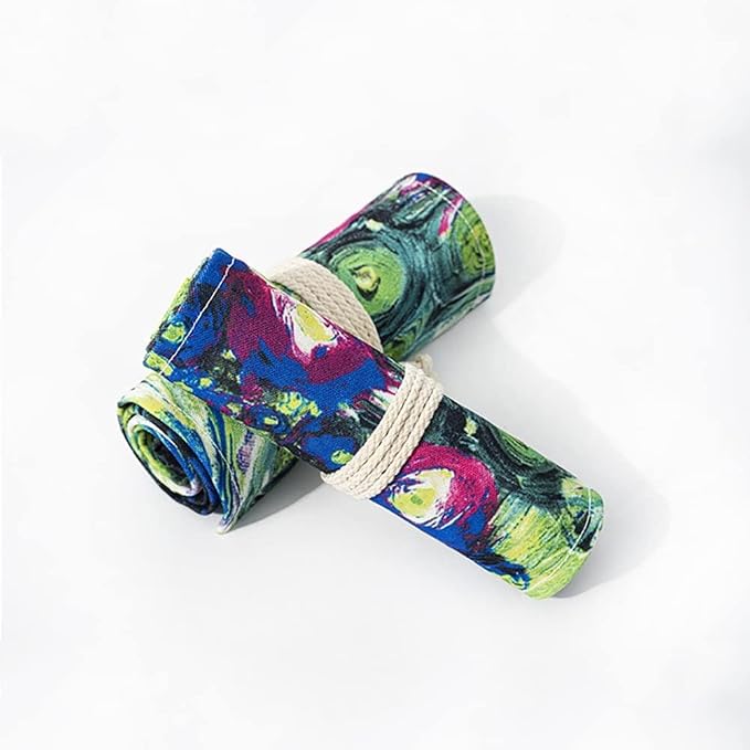 DIYOMR 12/24/36/72 Slots Pencil Wrap Pencil Rolls，Artist Colored Pencil Roll Up - Image 4