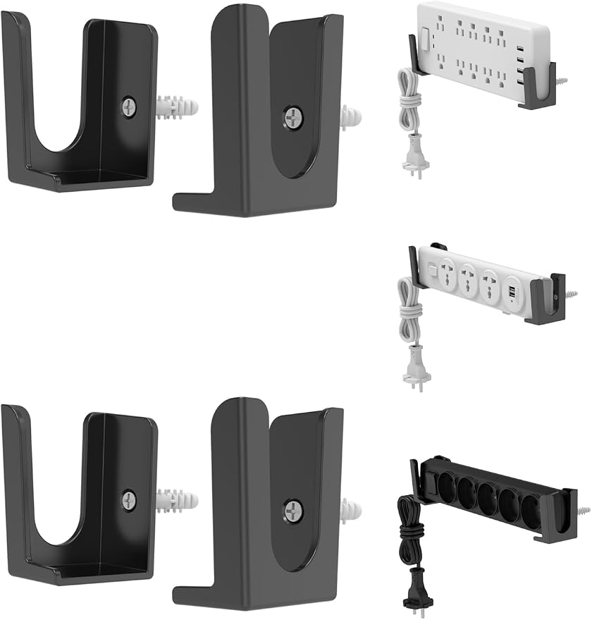Power Strip Holder, 2 Set Power Strip Wall Mount, Punch Free Socket Holder Fit by NOTMBESTM