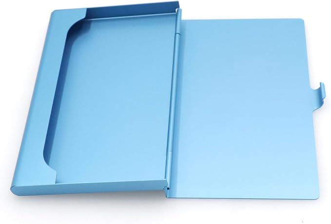 2-Pack Blue Aluminum Business Card Holder Slim Flip Pocket Case | aluminum - Image 9