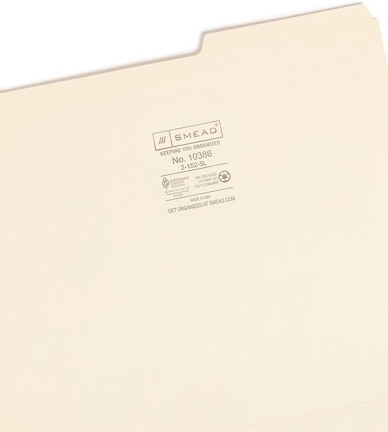 Smead File Folder, Reinforced 2/5-Cut Right Position Tab, Guide Height - Image 3