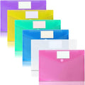 6 Pack Plastic Poly Filing Envelopes, 6 Assorted Color by OUTYLTS