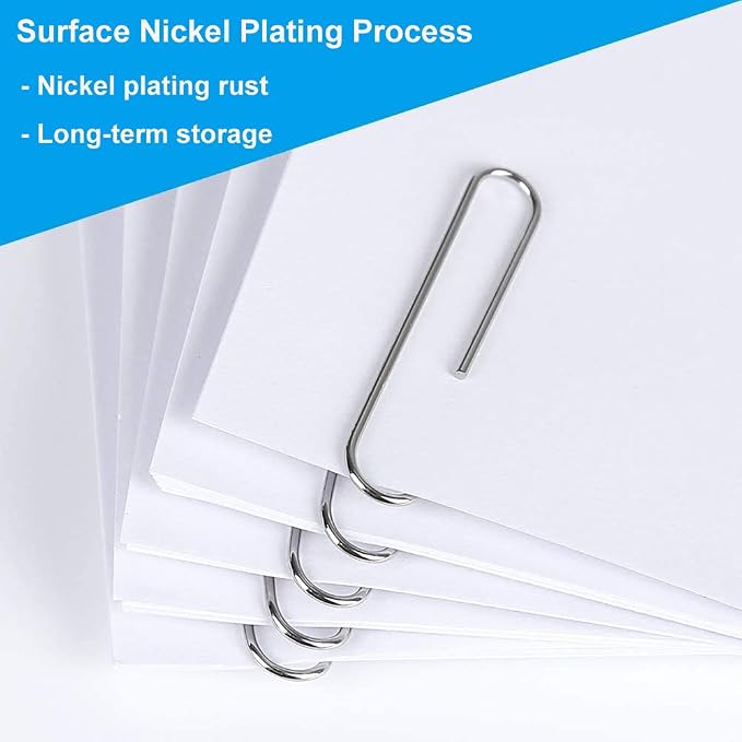 Vinaco Paper Clips Smooth Silver, 100 Pack Paper Clips Large 2Inch, Durable & - Image 2