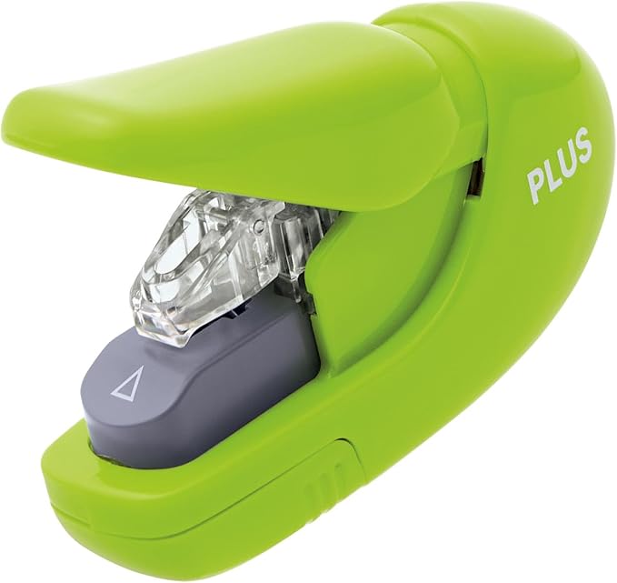 Plus Paper Clinch Compact Staple-Free Stapler, Neon Green - Image 2