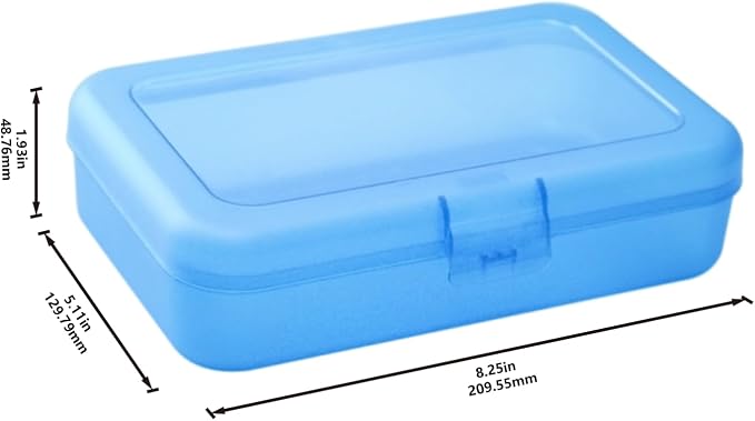 Amazon Basics Large Pencil Cases, Storage Organizer, Durable Plastic School - Image 2