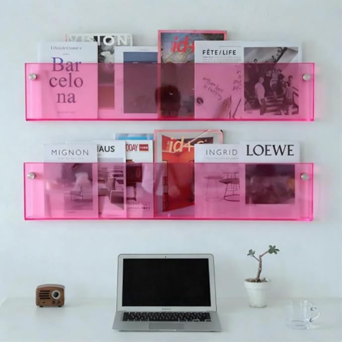 ROYALITA 2-Pack Acrylic Magazine Holder Brochure Holder, Fashion Hanging - Image 2