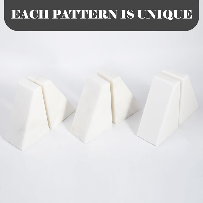 Karibiber Marble Book Ends Decorative, Unique Bookends - Image 6