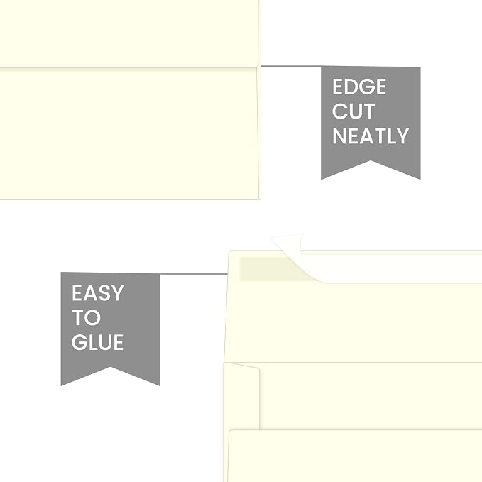 100 Packs 5x7 Cream Envelopes, A7 Envelopes - Image 3