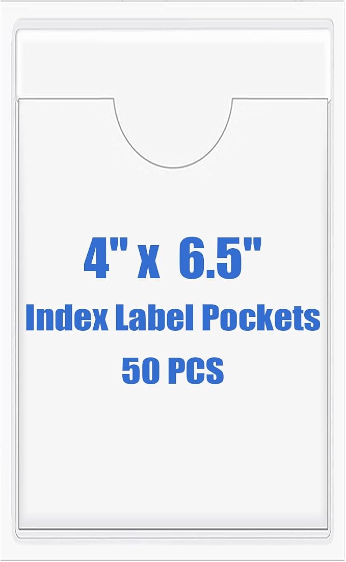 Origin-Joy 50 PCS Self-Adhesive Index Label Pockets by Origin-Joy