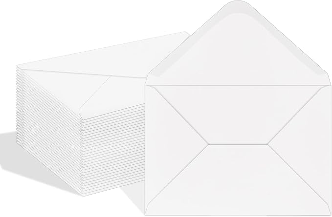 A7 Envelopes 200 Pack White Envelopes 5x7 V Flap, Suitable by Ouzoustate