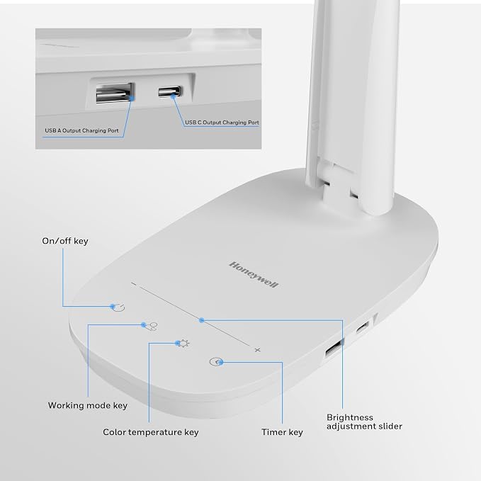 Honeywell HWT-H2 LED Desk Lamp for Home Office, CRI94 Full Spectrum Eye-Caring - Image 5
