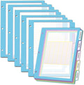 30Pcs/6 Set 5 Tab Clear Plastic Binder Dividers by XUCHUN