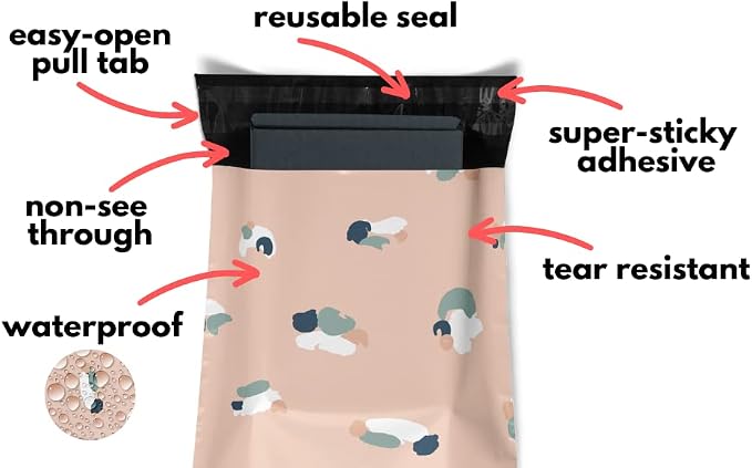 12.5x15 Poly Mailers Pack of 50 Reusable Shipping Supplies Envelopes Mailing - Image 2