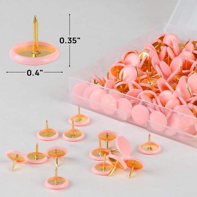 200PCS Thumb Tacks Flat Push Pins Wall Tacks Round Head Thumbtack - Image 2