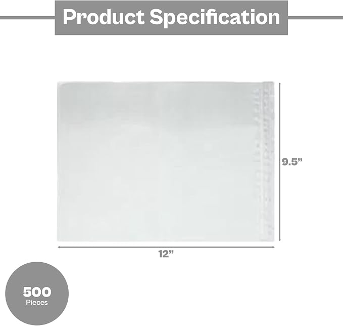 PSBM 500 PCS 9.5 x 12 Inch Clear Blank Packing List Envelopes, Shipping - Image 3