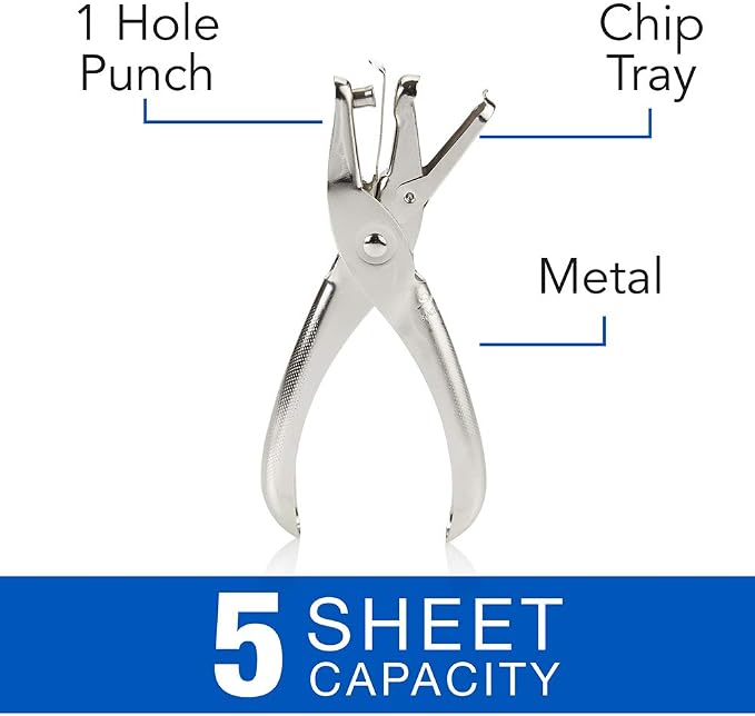 Swingline 1 Hole Punch, Hole Puncher, 5 Sheet Punch Capacity - Image 2