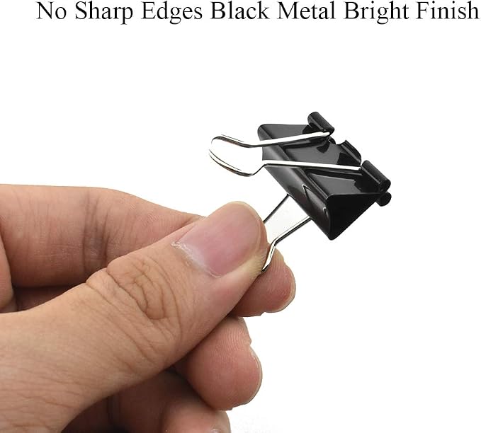 HAHIYO Binder Clips Paper Clamps Spring Steel Sturdy Small 0.98 inches Width - Image 5