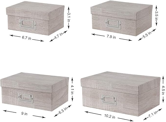 Briful Photo Boxes with Lids - 4 in 1 Set Waterproof Storage Boxes with Handles - Image 3