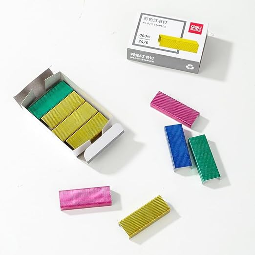 800Pcs Mini Color Staples DIY Shop Stapler Refills Standard Book Staples Office - Image 2