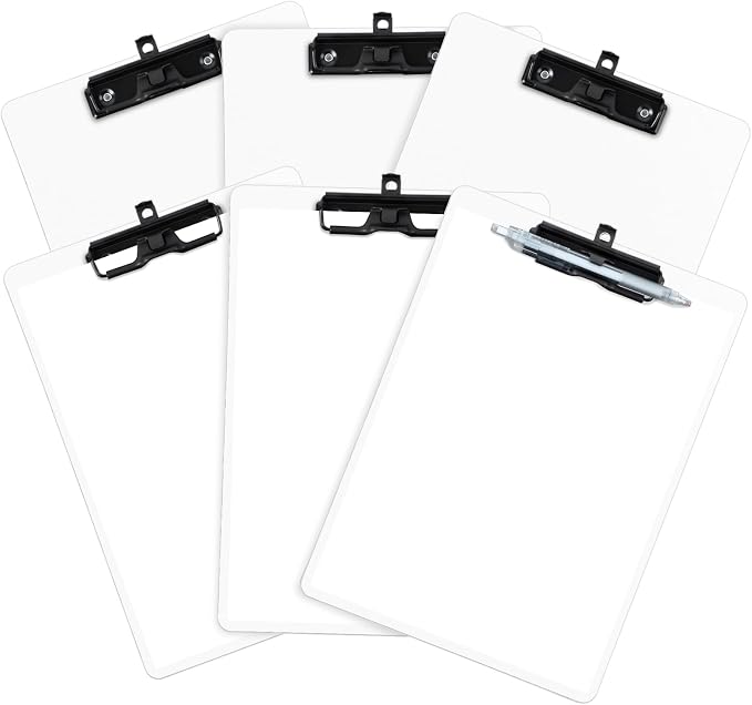 FRETONBA White Clipboard with Pen Holder, Hanging Clipboards Holds 8.5x11 Inch by FRETONBA