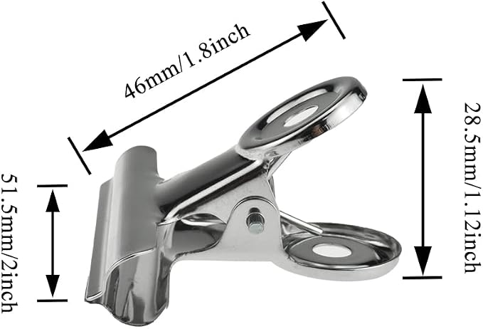 HAHIYO 2inch Silver Bulldog Clips Metal File Hinge Binder Clips Clamps Save - Image 2