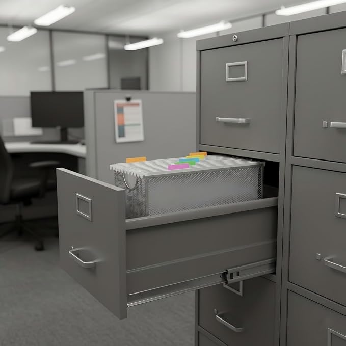Hanging File Organizer, Letter-Size File Holder Filing Box - Image 7