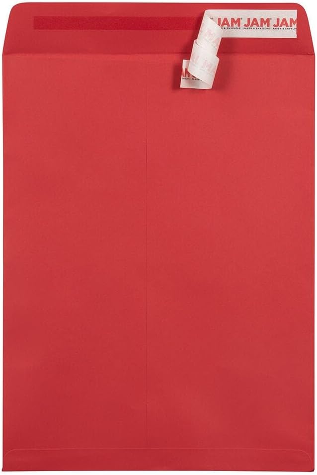 LUXPaper 9 x 12 Open End Envelopes | Peel & Press | Ruby Red | 80lb. Text | 50 - Image 2