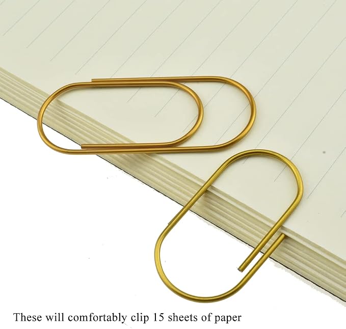 HAHIYO Paper Clips 2 inches Length Gold Wide Paperclips Vinyl Coated Prevent - Image 5