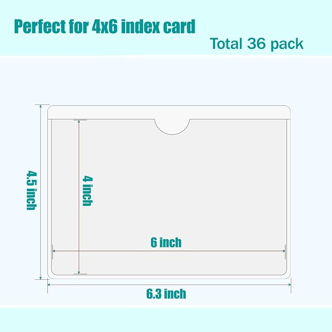 36 Pack Index Card Holder 4x6 Inch, Labels - Image 2